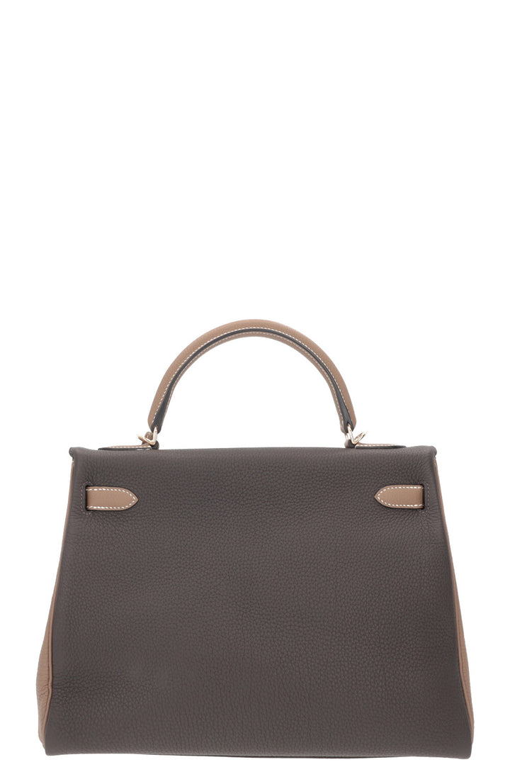 HERMÈS Kelly 32 HSS Togo Étoupe Plain Permabrass