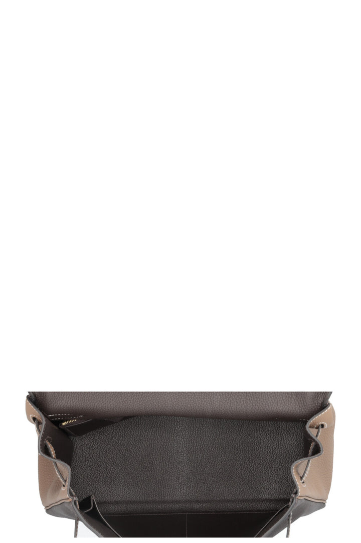HERMÈS Kelly 32 HSS Togo Étoupe Plain Permabrass