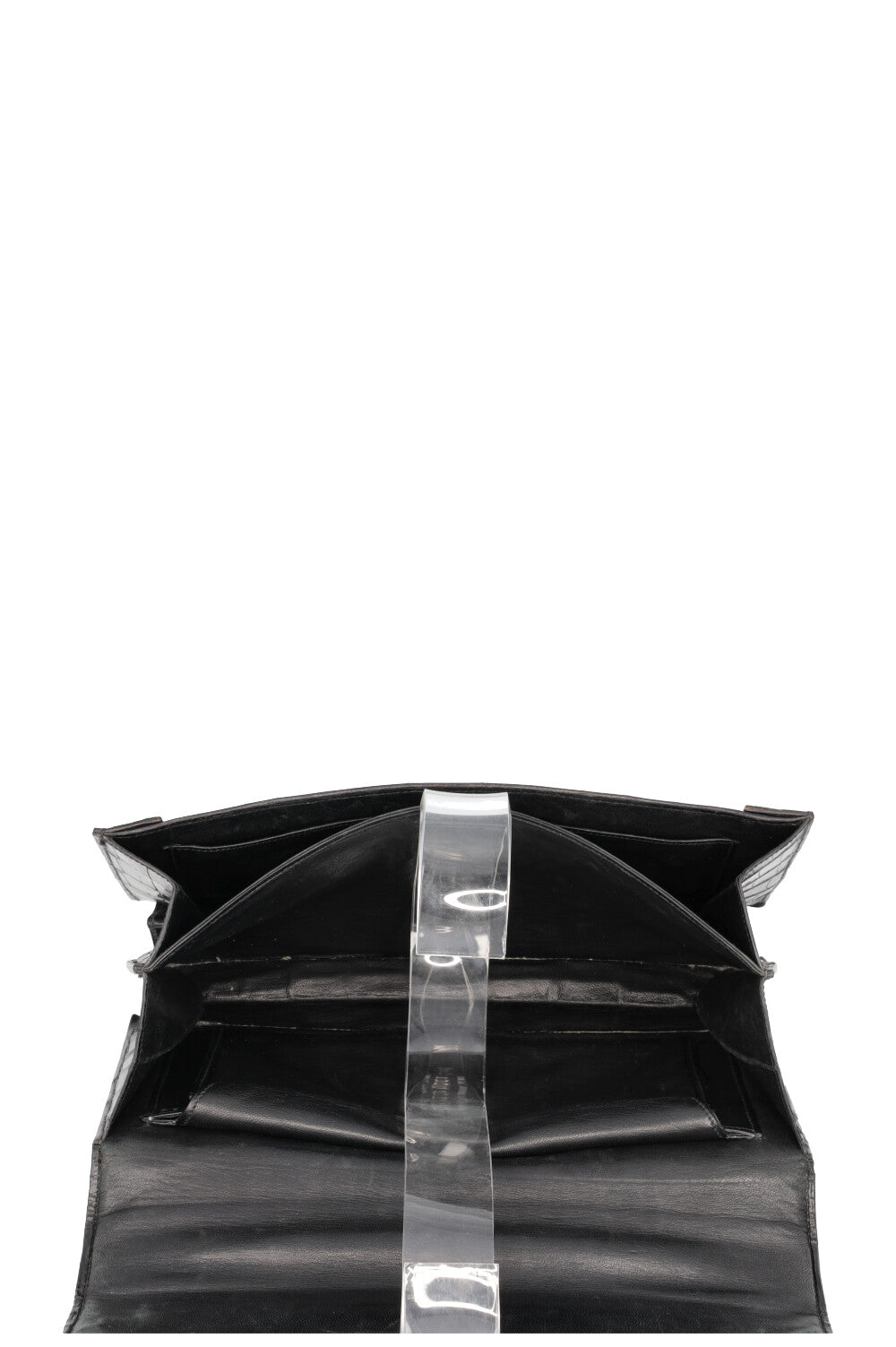 HERMÈS The Piano Handbag Black Porosus Croco