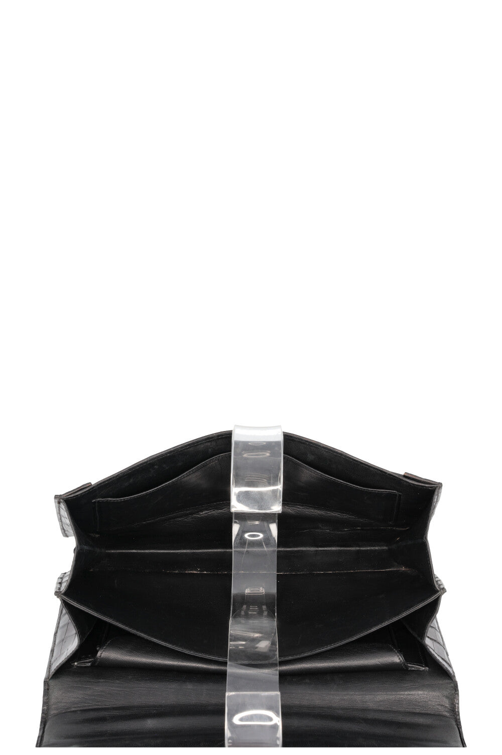 HERMÈS The Piano Handbag Black Porosus Croco