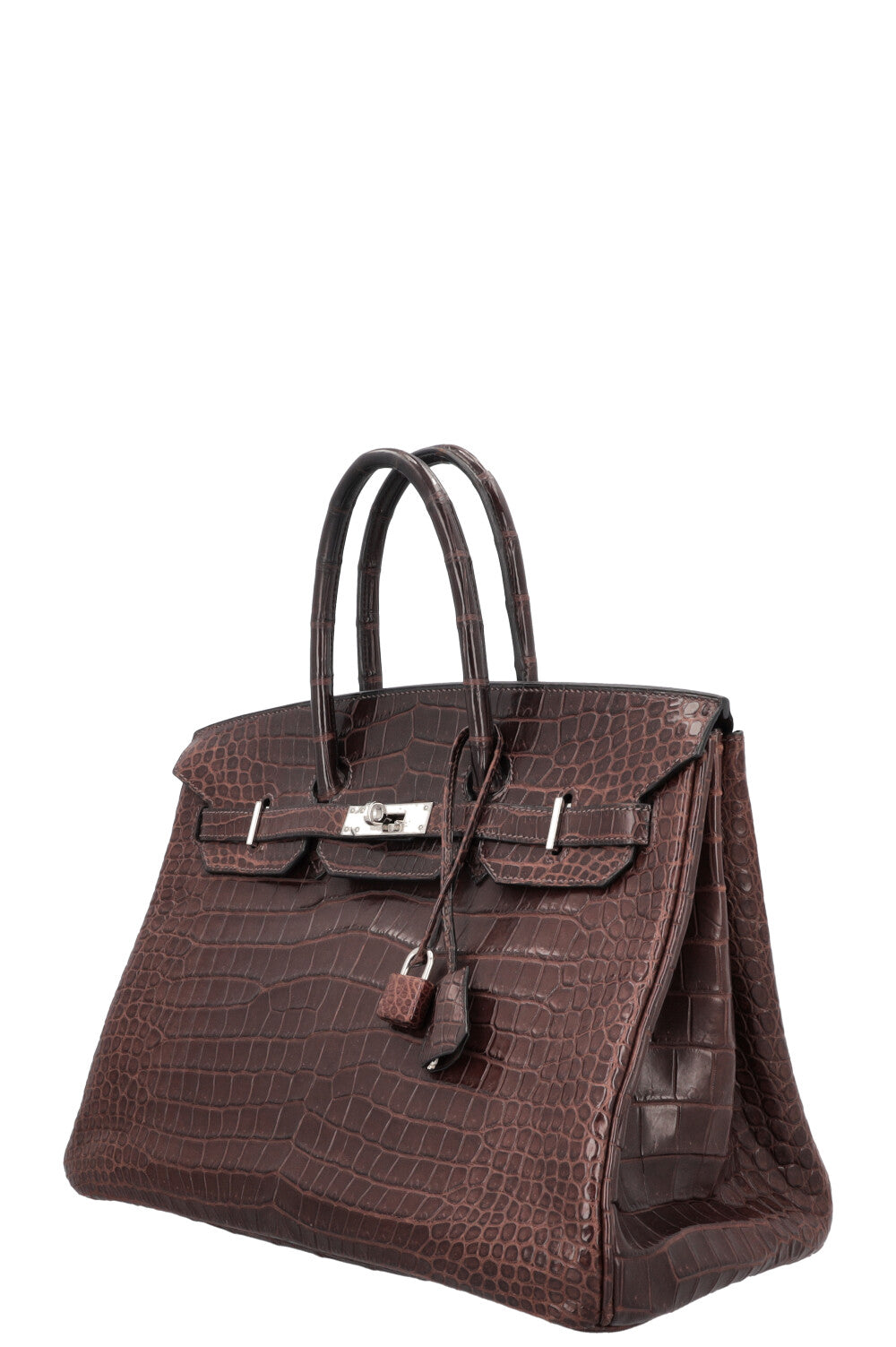 HERMÈS Birkin 35 Alligator Porosus Mat Havane Palladium