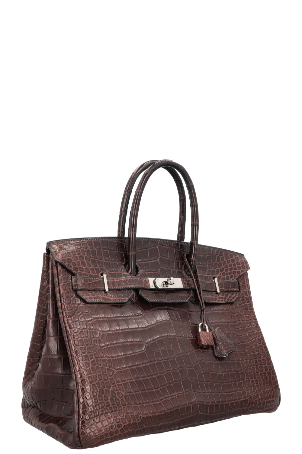 HERMÈS Birkin 35 Alligator Porosus Mat Havane Palladium