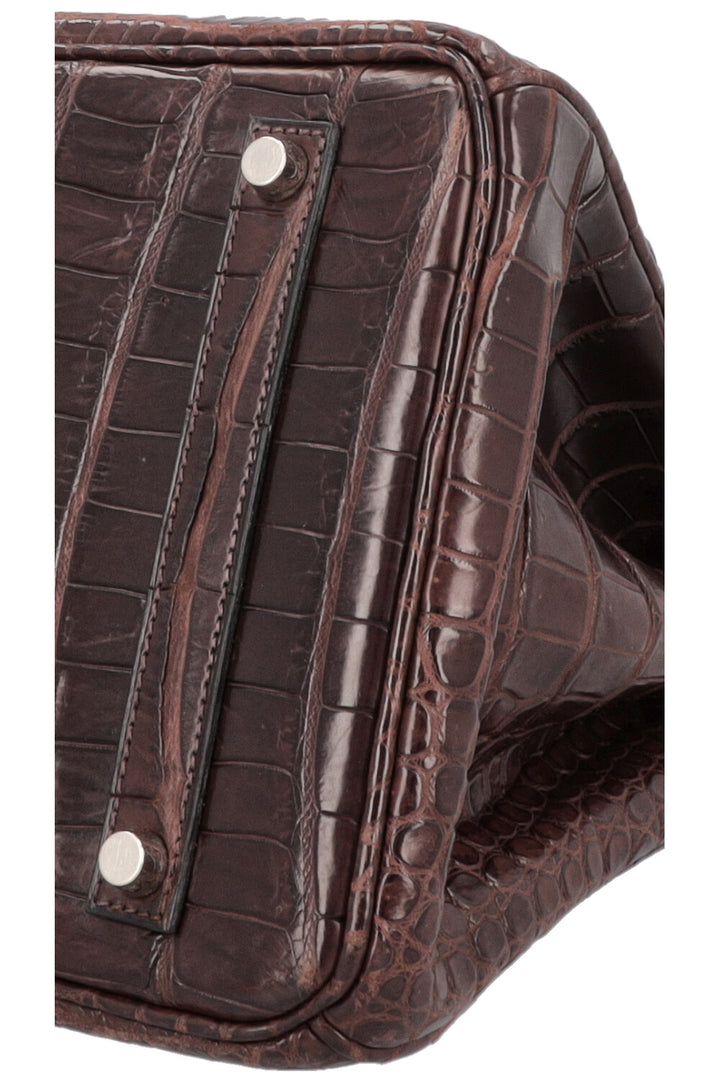 HERMÈS Birkin 35 Alligator Porosus Mat Havane Palladium