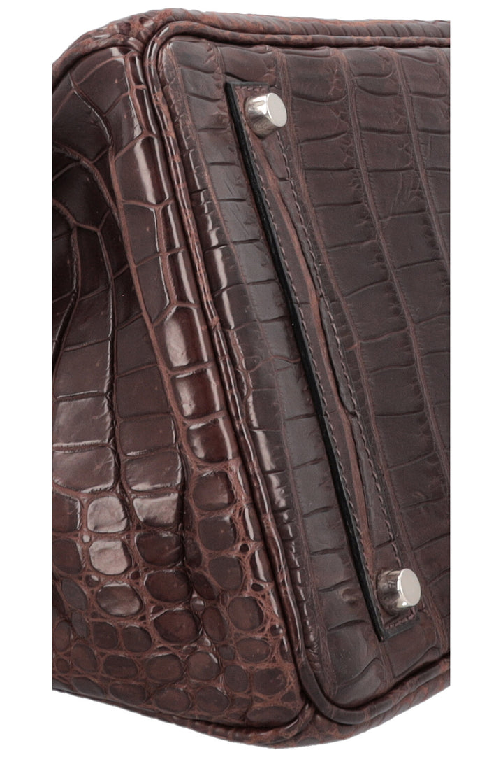 HERMÈS Birkin 35 Alligator Porosus Mat Havane Palladium