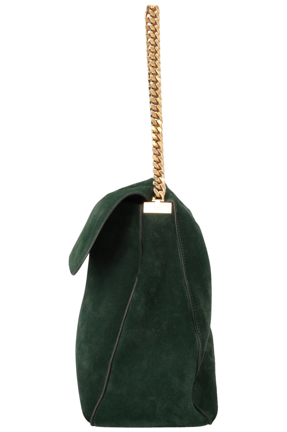 CÉLINE Gourmette Bag Suede Green