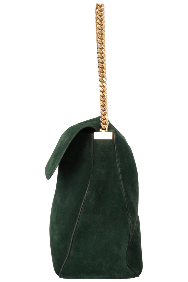 CÉLINE Gourmette Bag Suede Green