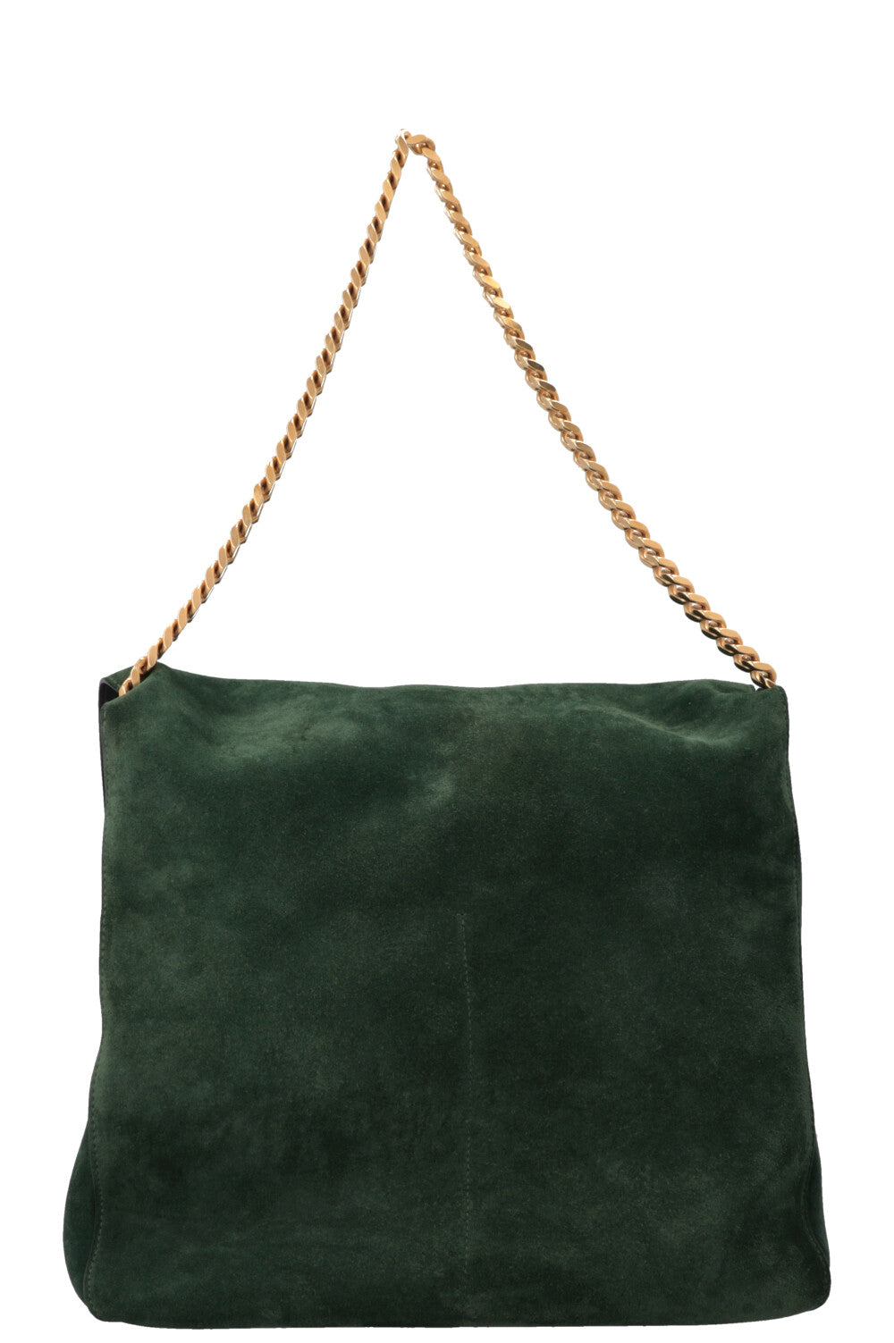 CÉLINE Gourmette Bag Suede Green