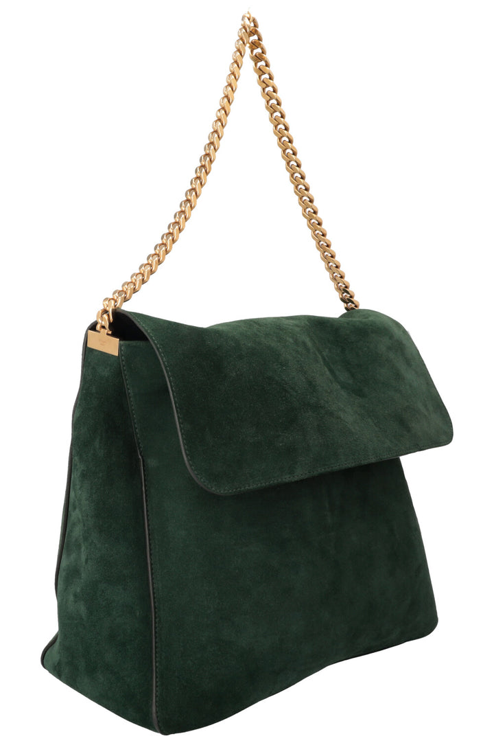 CÉLINE Gourmette Bag Suede Green