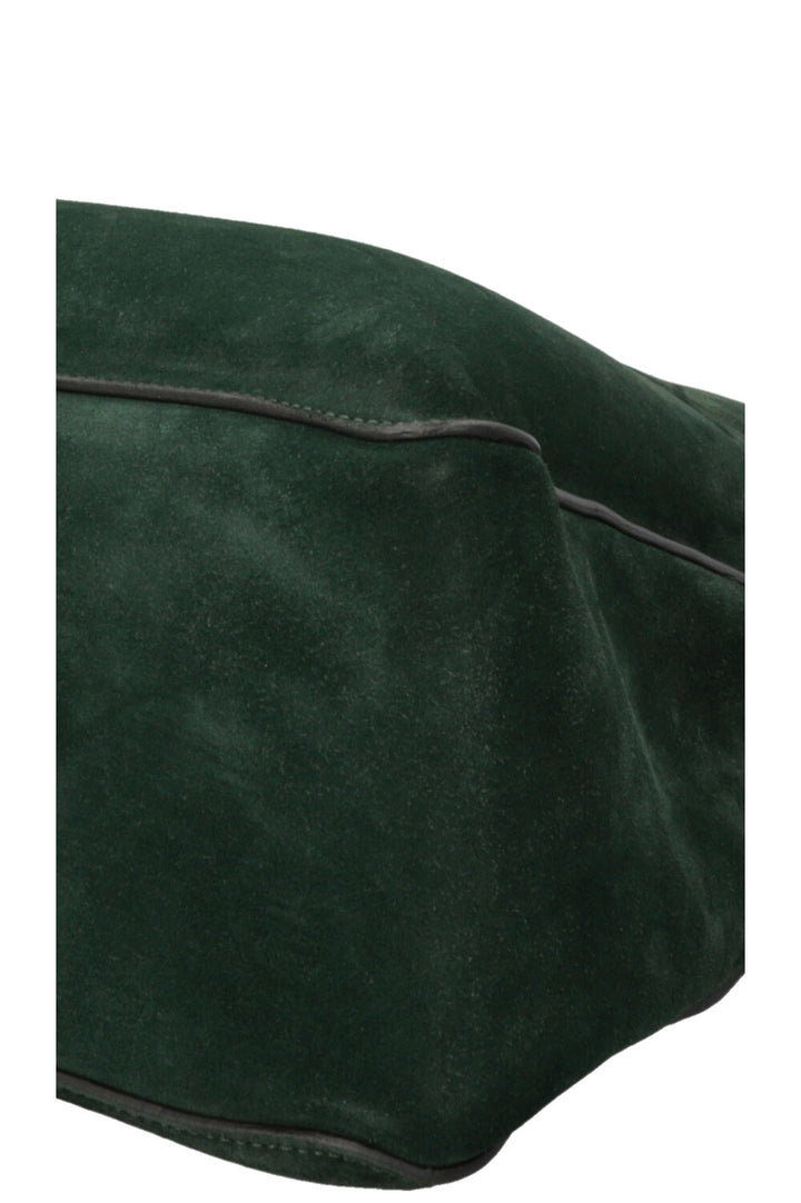 CÉLINE Gourmette Bag Suede Green