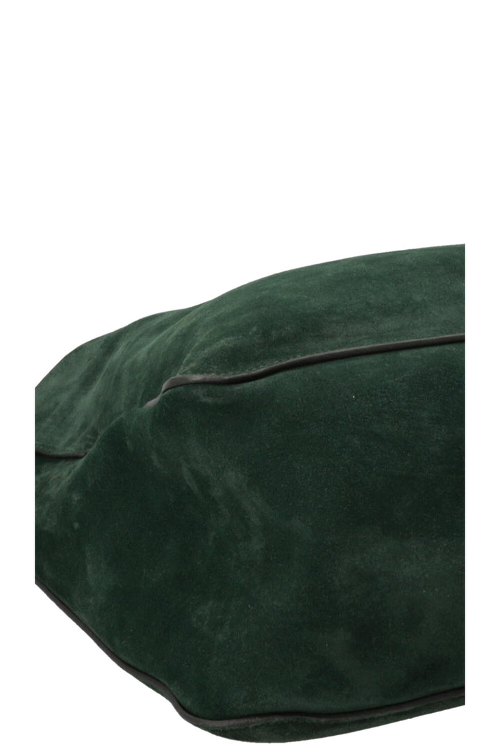 CÉLINE Gourmette Bag Suede Green