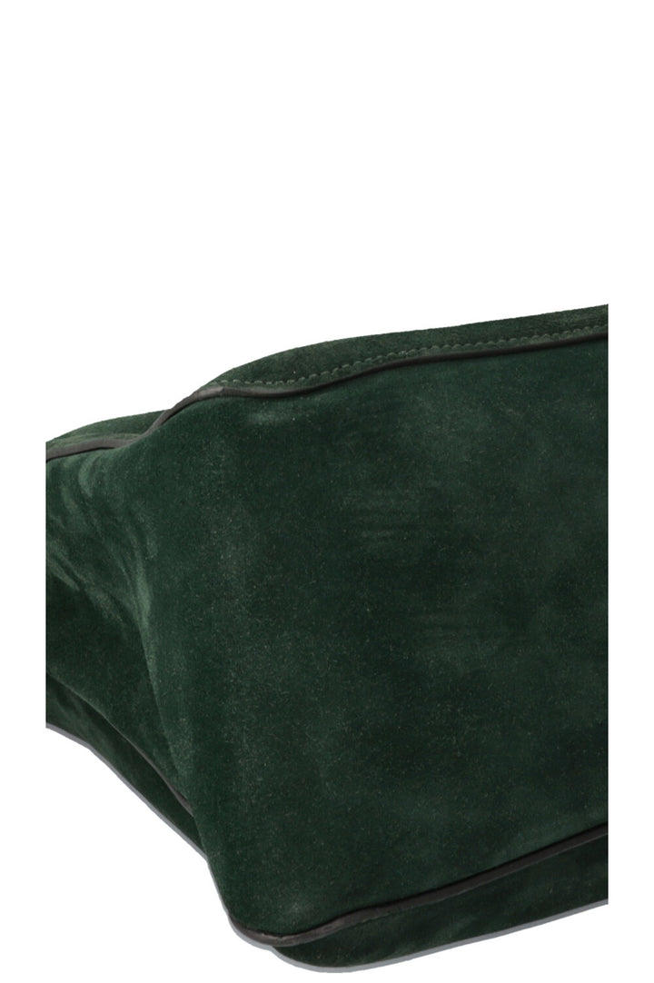 CÉLINE Gourmette Bag Suede Green