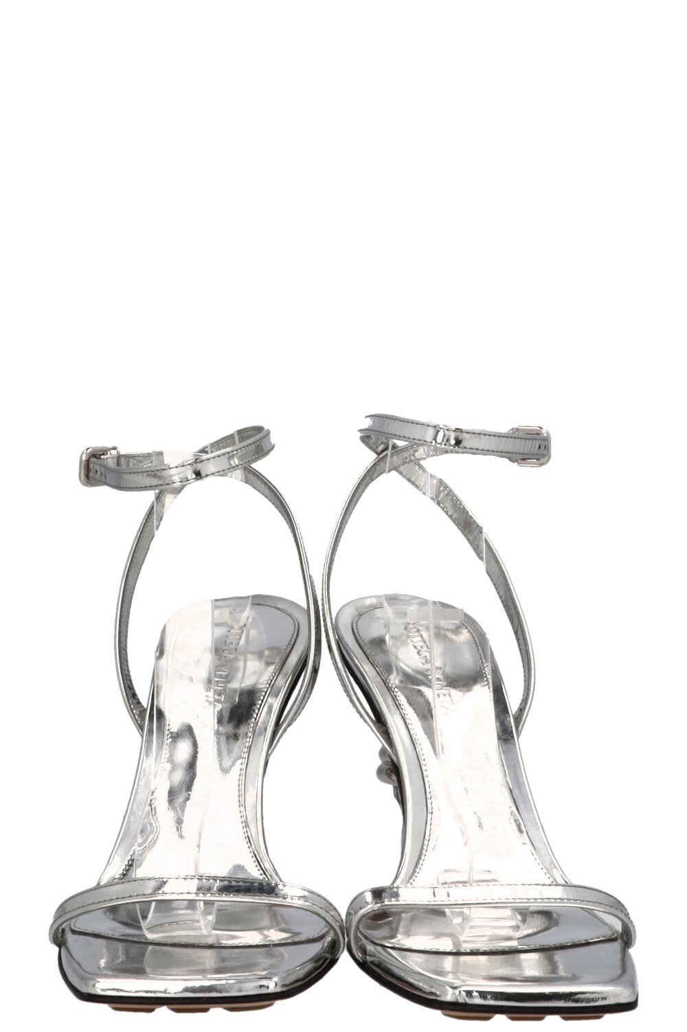 BOTTEGA VENETA Knot Heel Sandals Silver
