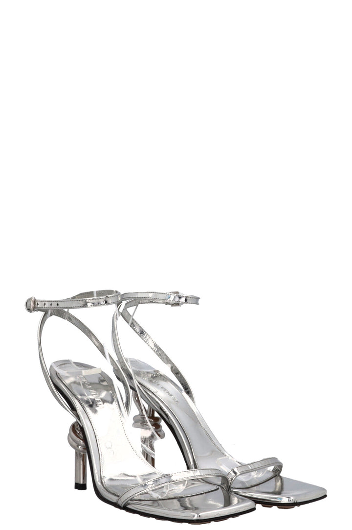 BOTTEGA VENETA Knot Heel Sandals Silver