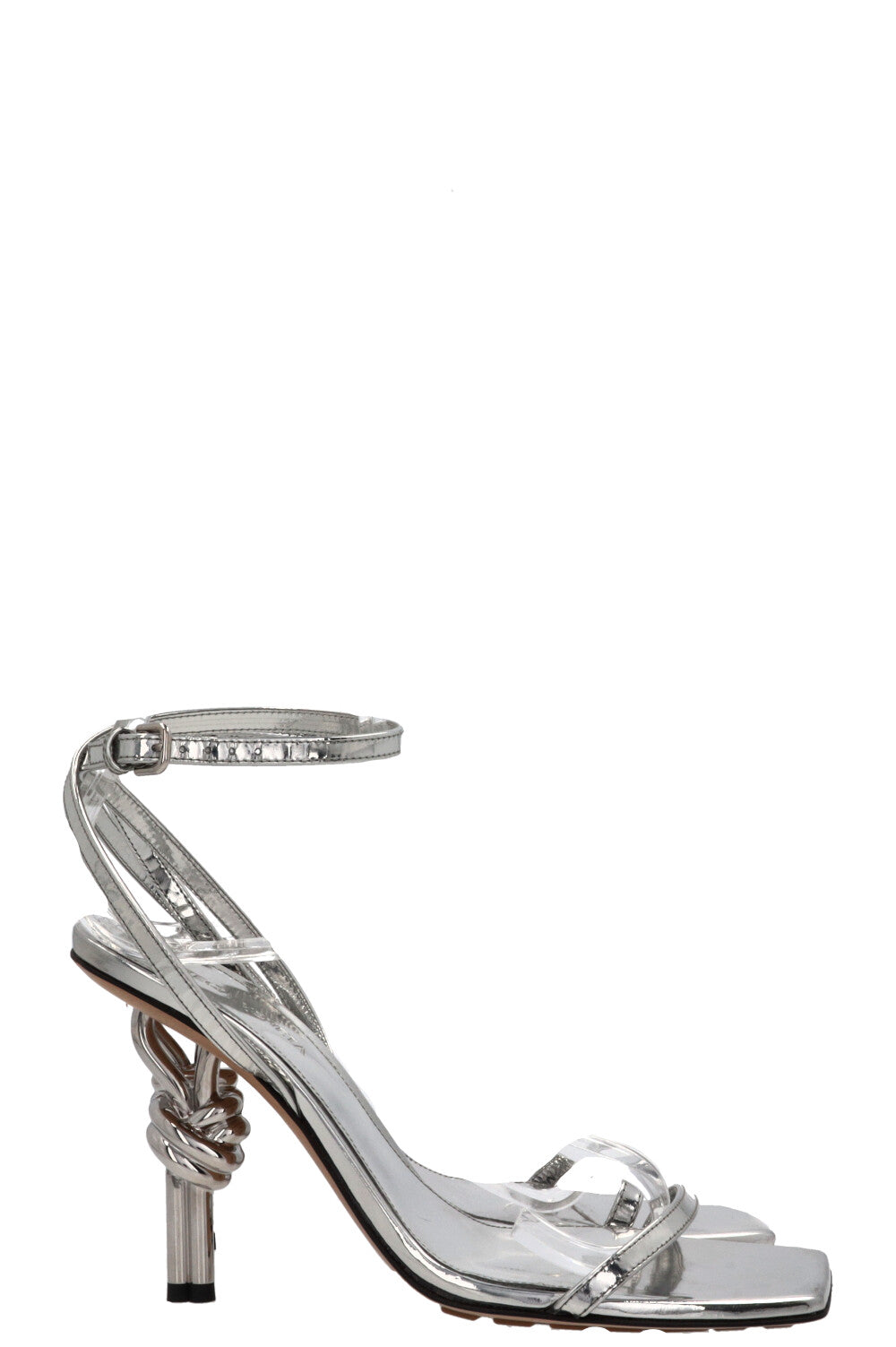 BOTTEGA VENETA Knot Heel Sandals Silver