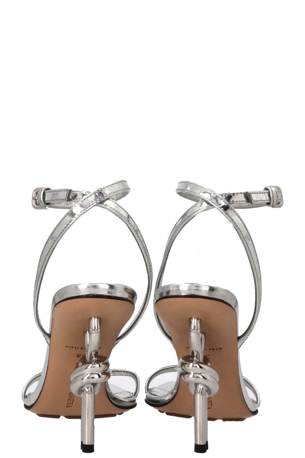 BOTTEGA VENETA Knot Heel Sandals Silver