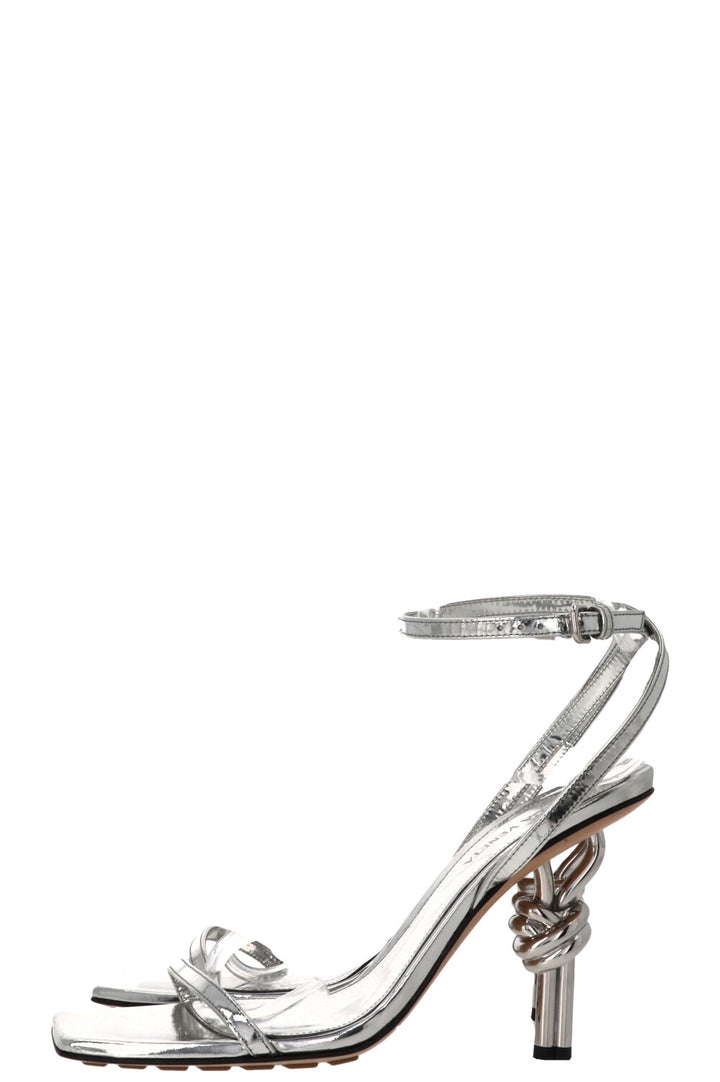 BOTTEGA VENETA Knot Heel Sandals Silver