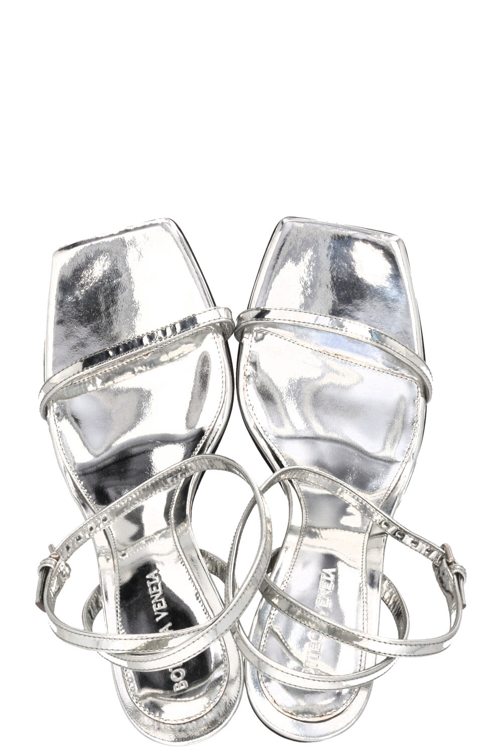 BOTTEGA VENETA Knot Heel Sandals Silver