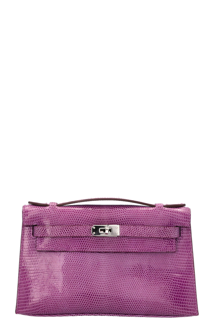 HERMÈS Kelly Pochette Lizard Violet