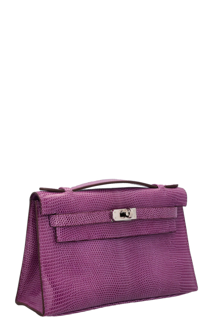 HERMÈS Kelly Pochette Lizard Violet