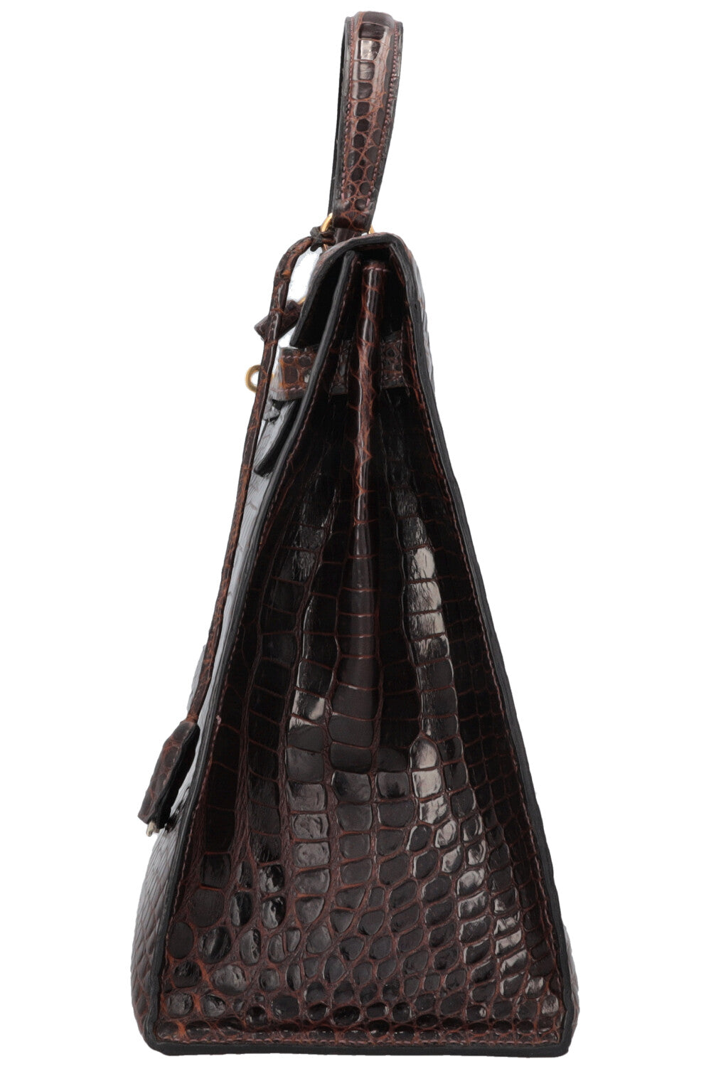 HERMÈS Vintage Kelly 35 Alligator Mississippiensis Chocolat