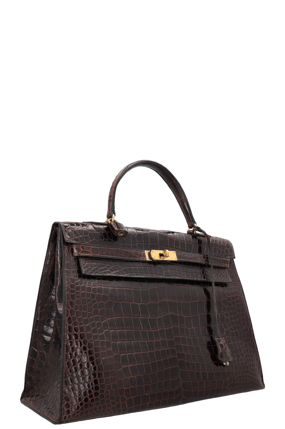 HERMÈS Vintage Kelly 35 Alligator Mississippiensis Chocolat