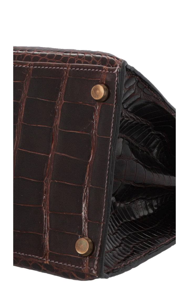 HERMÈS Vintage Kelly 35 Alligator Mississippiensis Chocolat