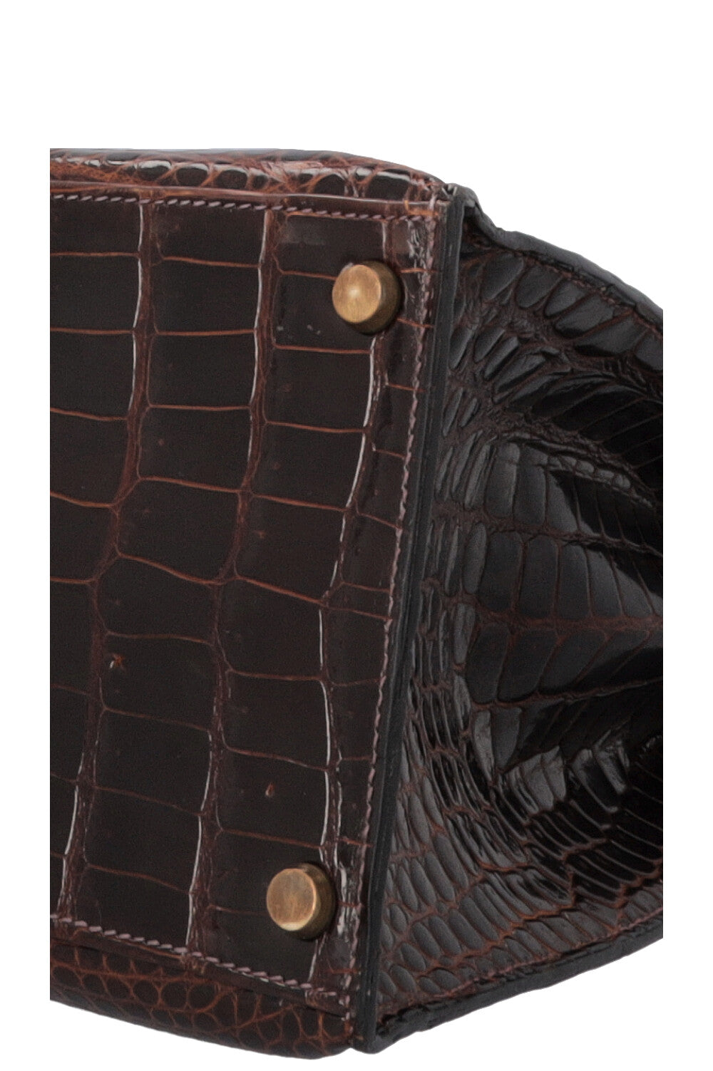 HERMÈS Vintage Kelly 35 Alligator Mississippiensis Chocolat