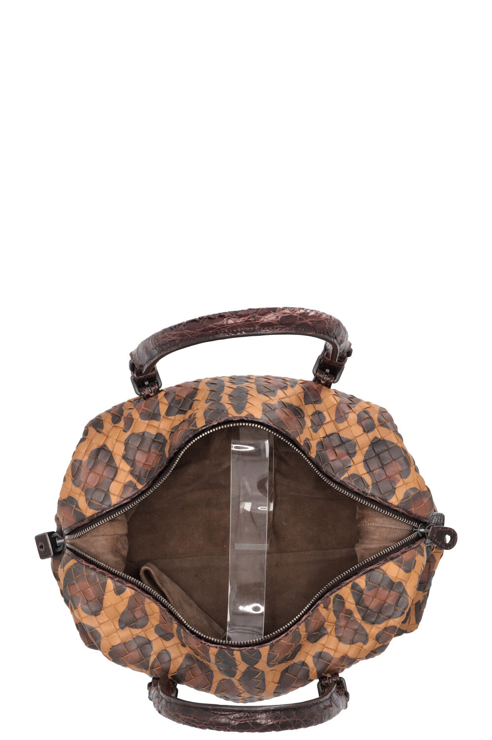 BOTTEGA VENETA Boston Bag Intrecciato Cheetah Brown