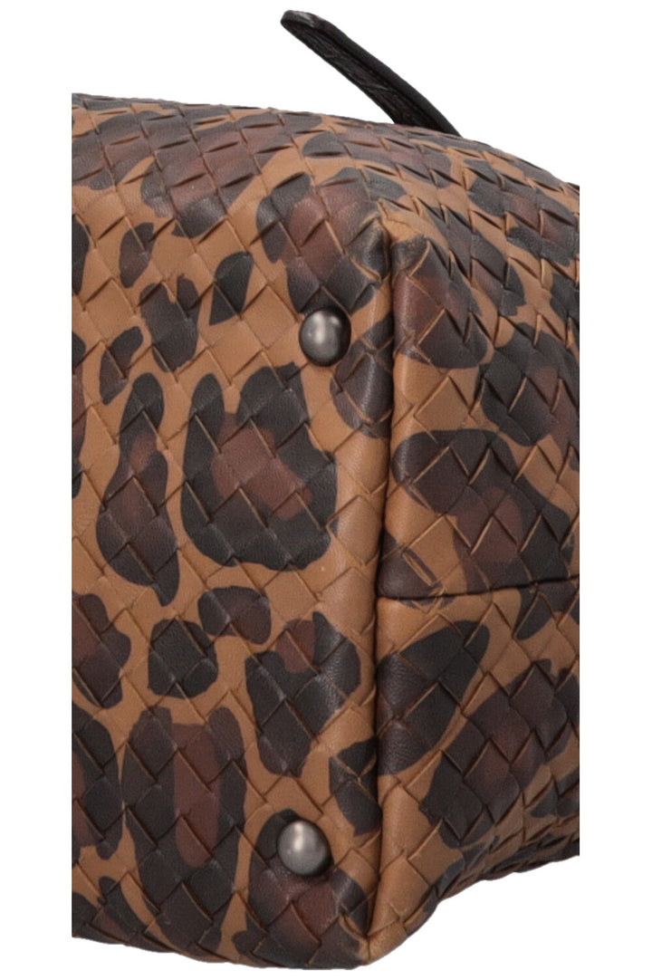 BOTTEGA VENETA Boston Bag Intrecciato Cheetah Brown