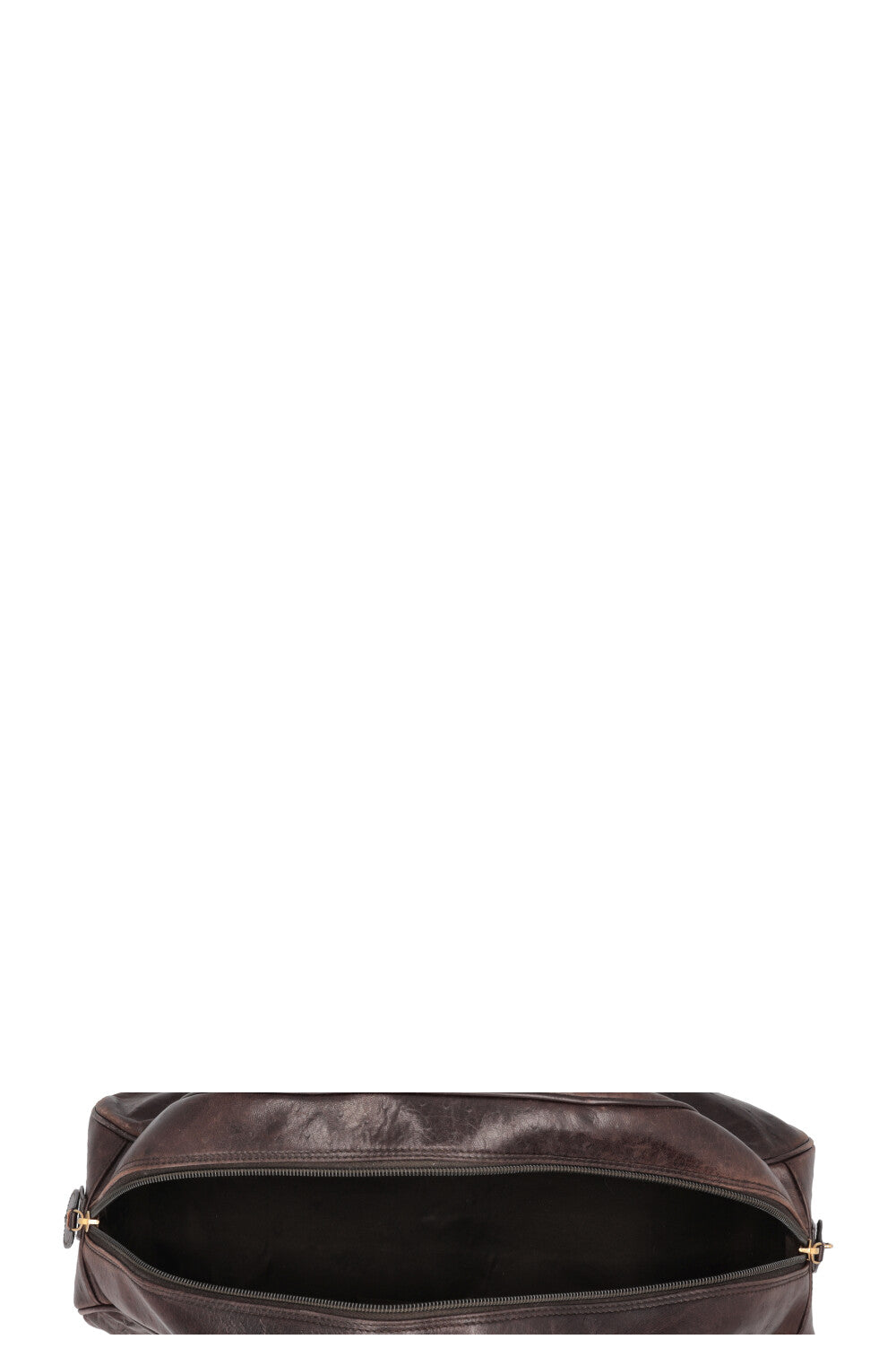 CHRISTIAN DIOR Double Saddle Bowler Bag Ostrich Brown