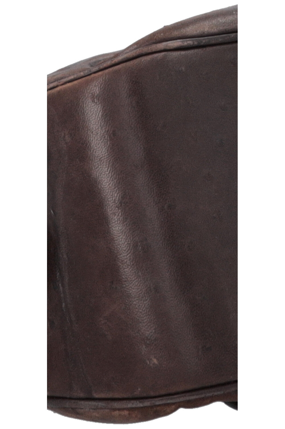 CHRISTIAN DIOR Double Saddle Bowler Bag Ostrich Brown