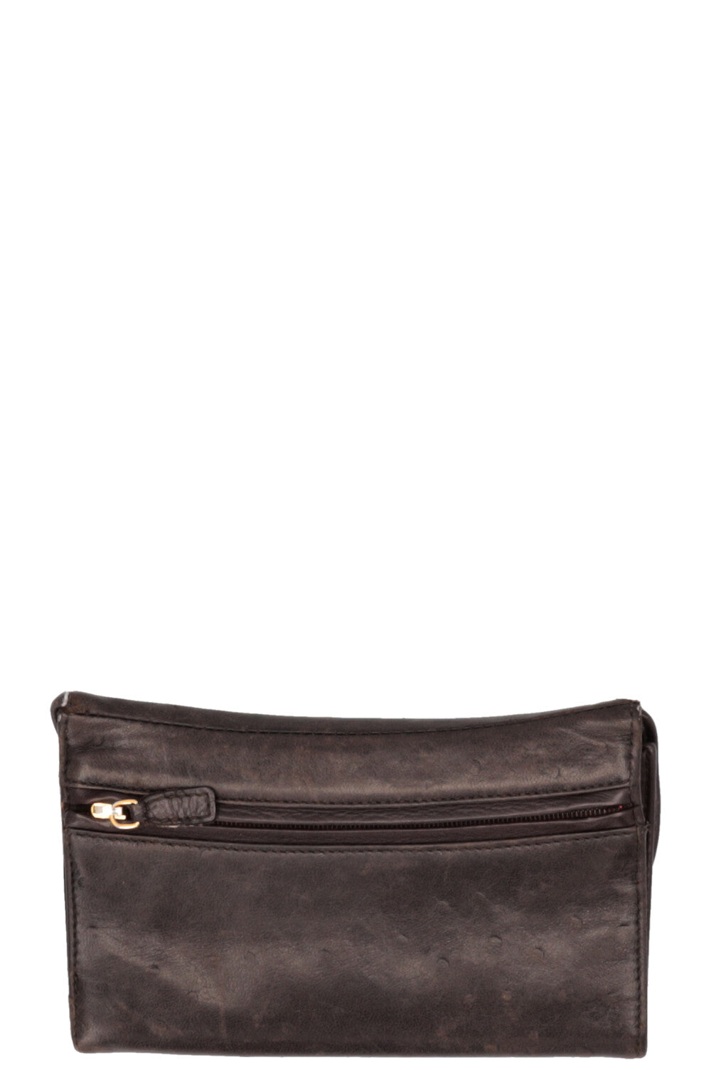 Portefeuille Saddle Christian Dior marron autruche