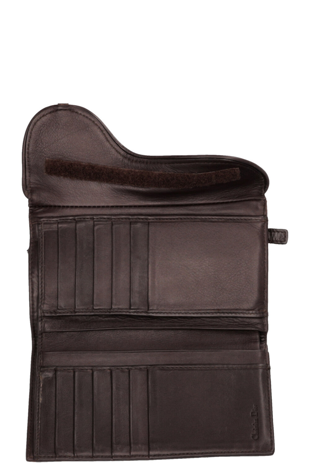 Portefeuille Saddle Christian Dior marron autruche