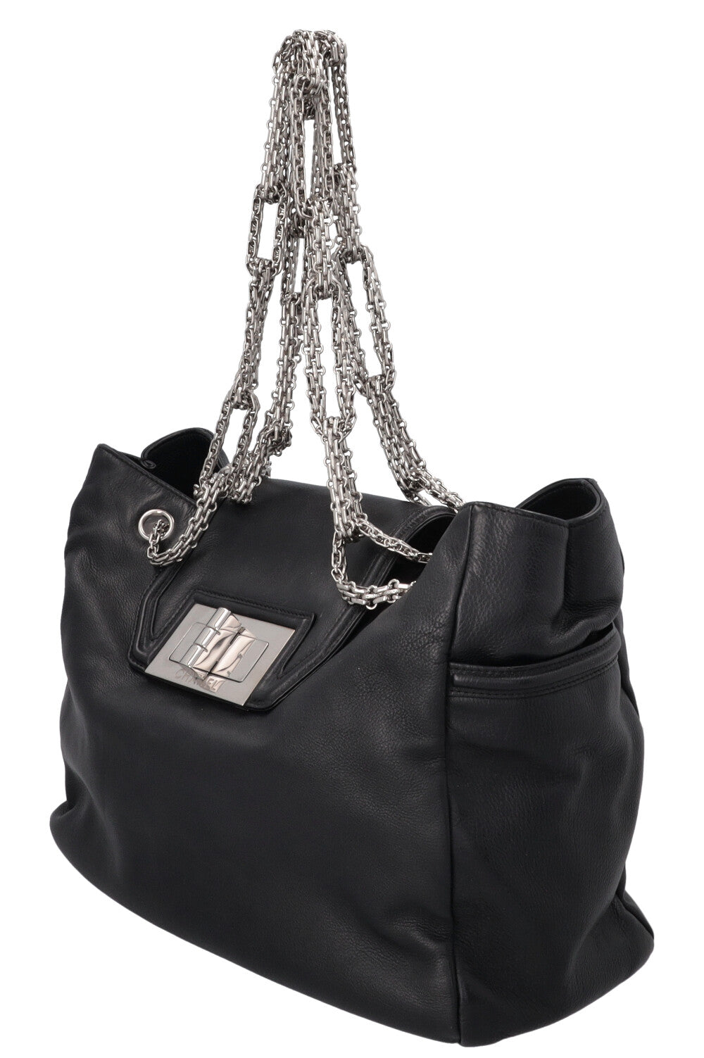 CHANEL Mademoiselle Turnlock Tote Bag Black