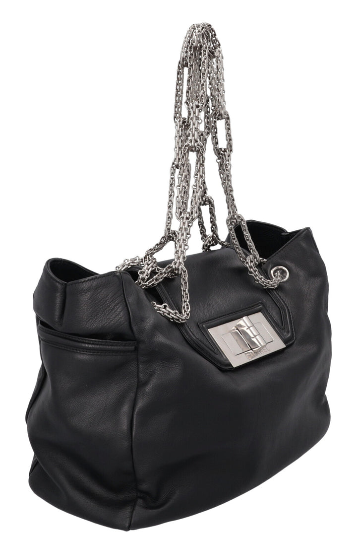 CHANEL Mademoiselle Turnlock Tote Bag Black