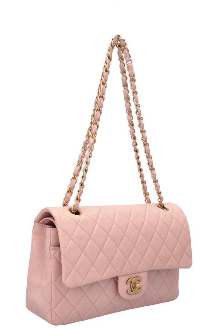 CHANEL Medium Classic Double Flap Bag Pink