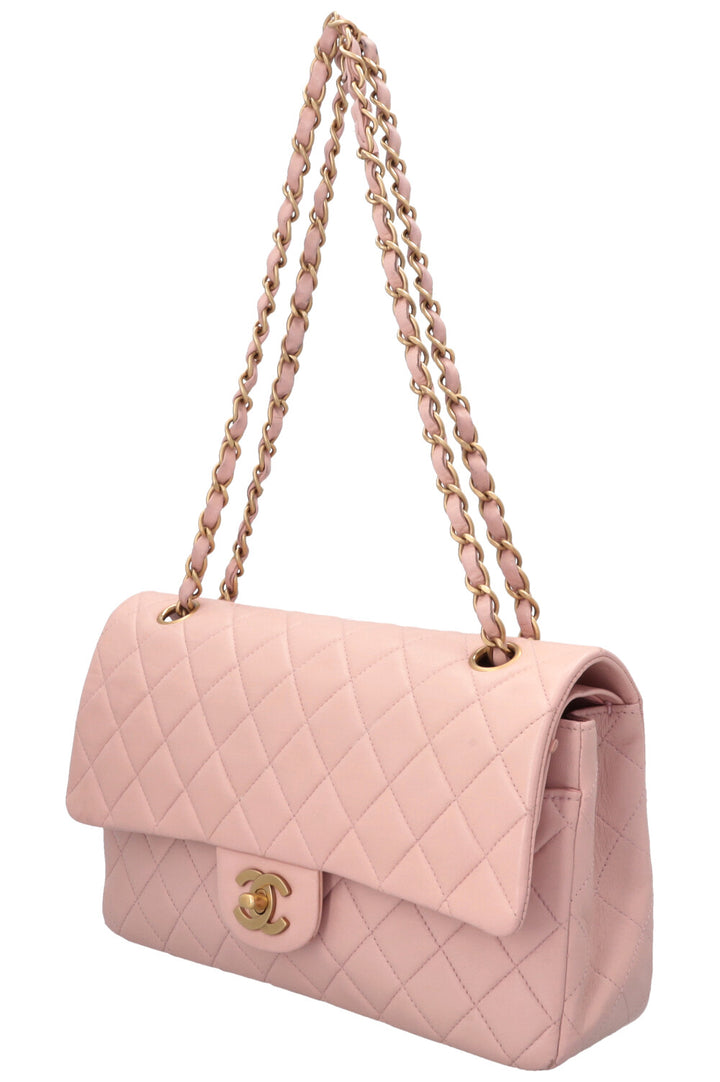 CHANEL Medium Classic Double Flap Bag Pink