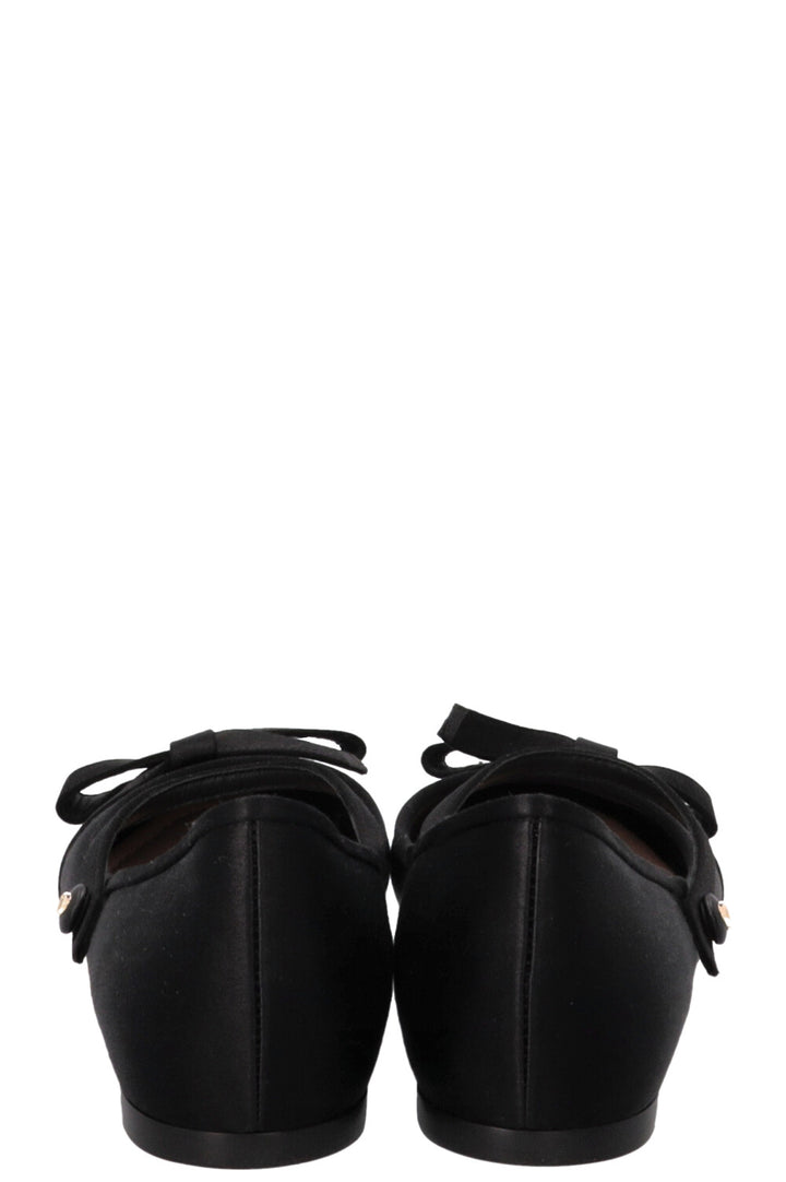 CHRISTIAN DIOR Lovely-D Ballet Flats Satin Black