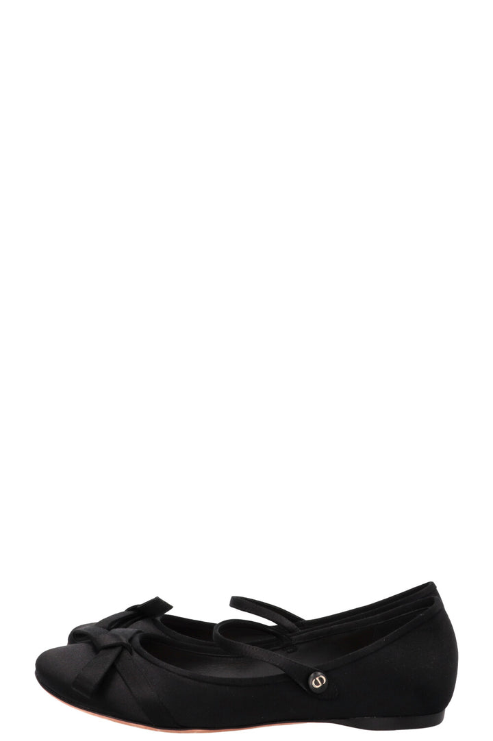 CHRISTIAN DIOR Lovely-D Ballet Flats Satin Black