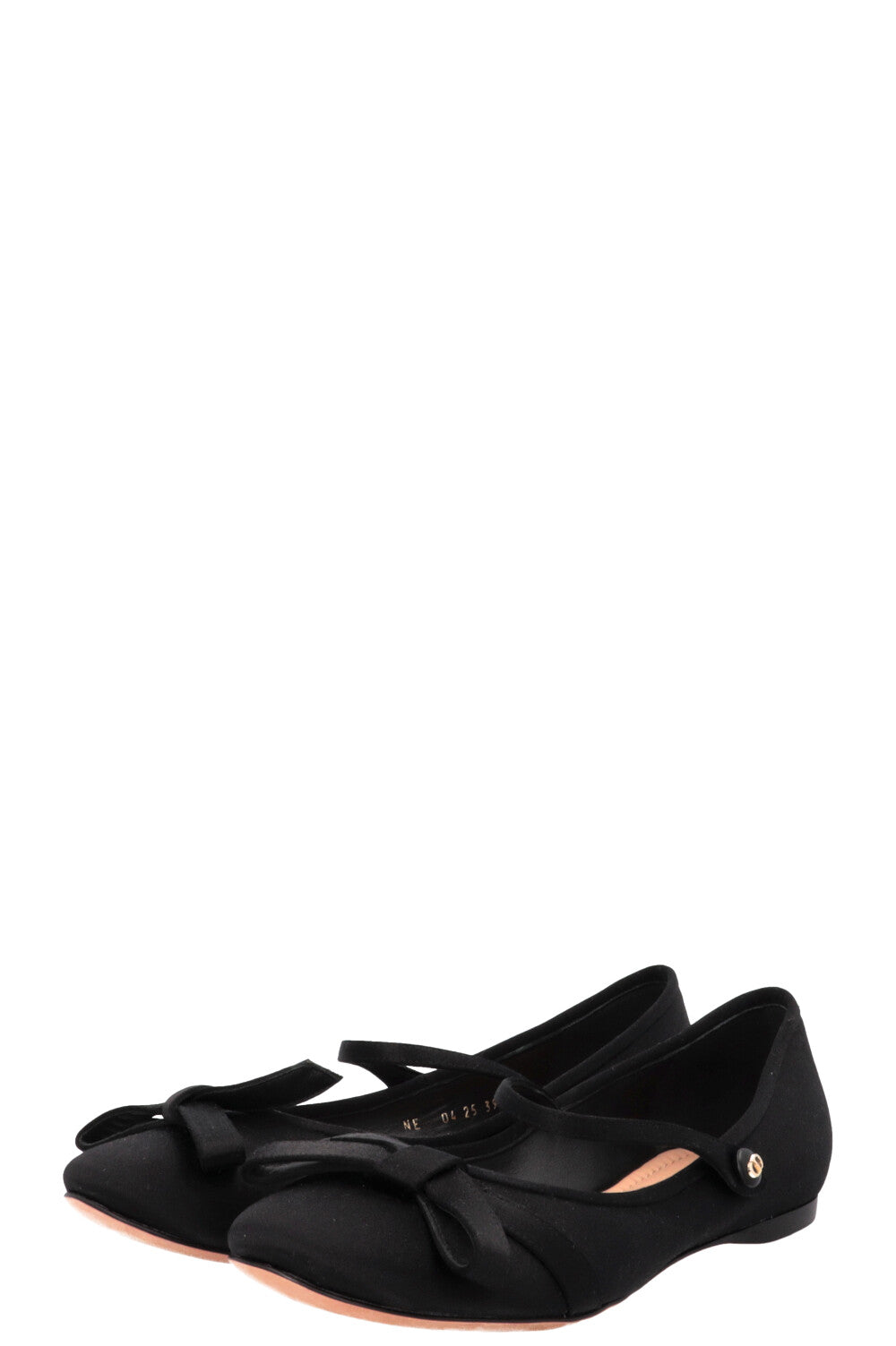 CHRISTIAN DIOR Lovely-D Ballet Flats Satin Black