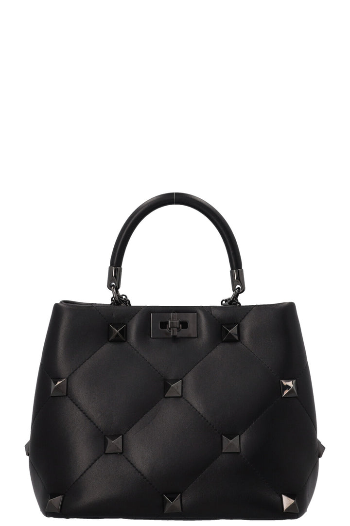 VALENTINO Roman Stud The Handle Bag All Black