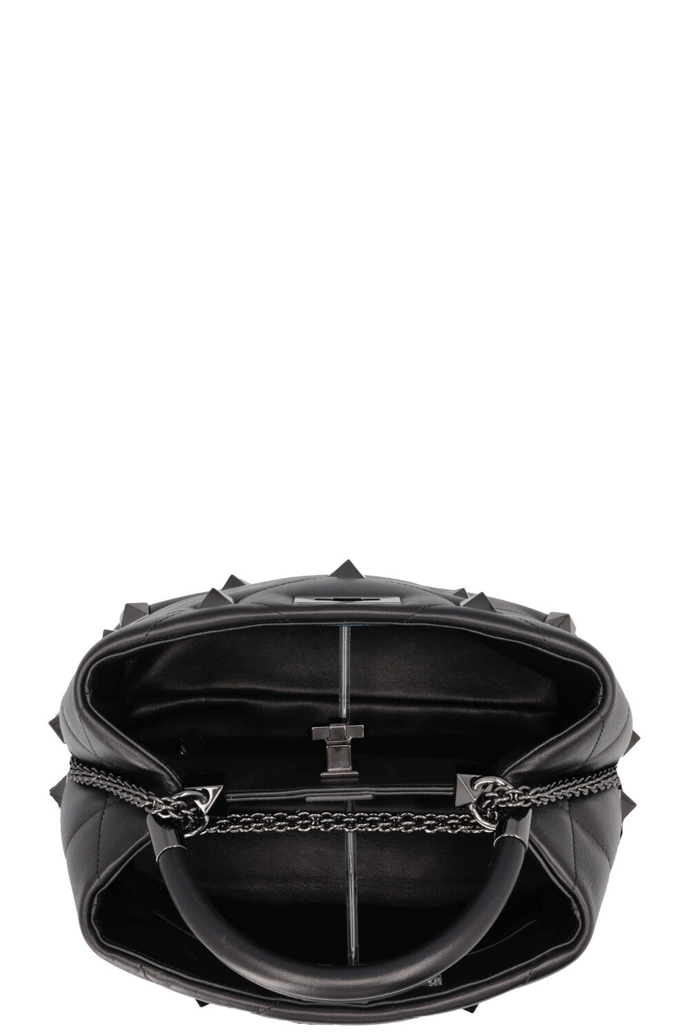 VALENTINO Roman Stud The Handle Bag All Black