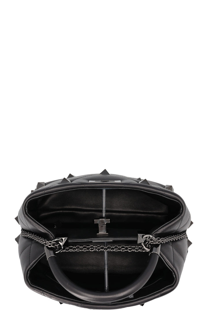 VALENTINO Roman Stud The Handle Bag All Black