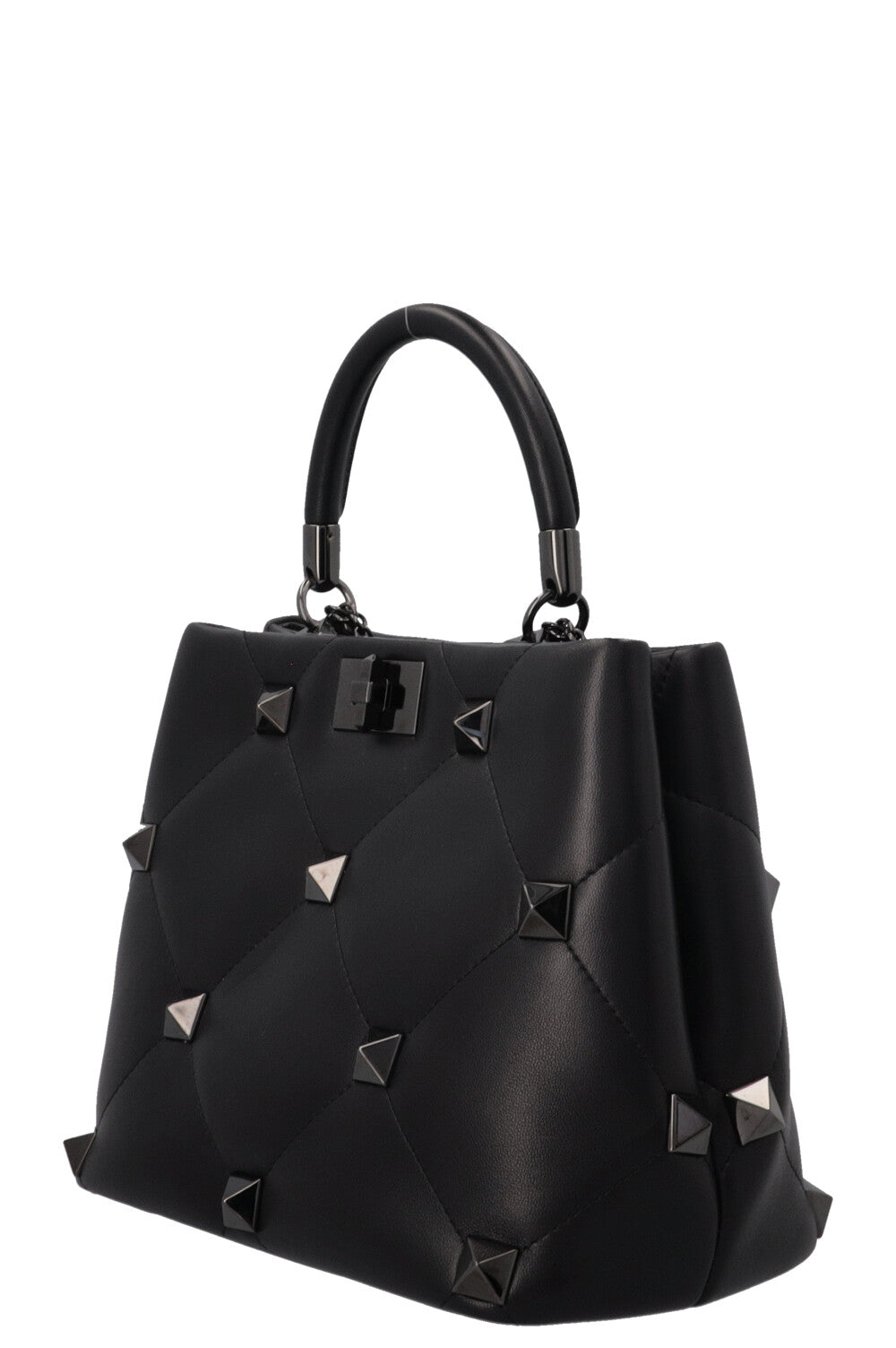 VALENTINO Roman Stud The Handle Bag All Black