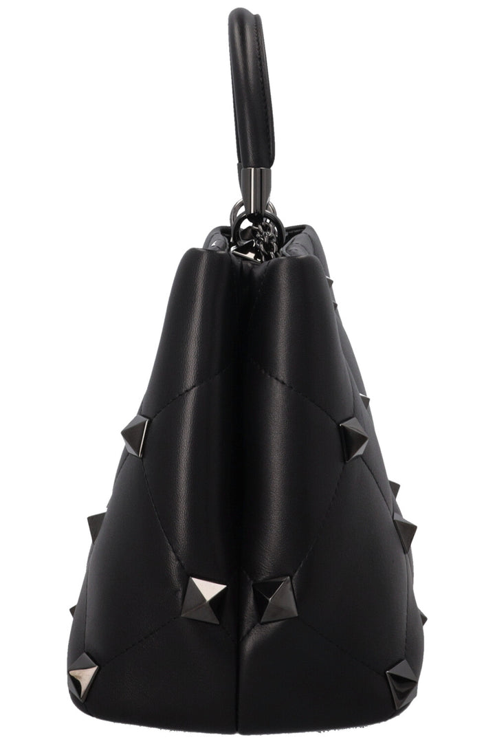 VALENTINO Roman Stud The Handle Bag All Black