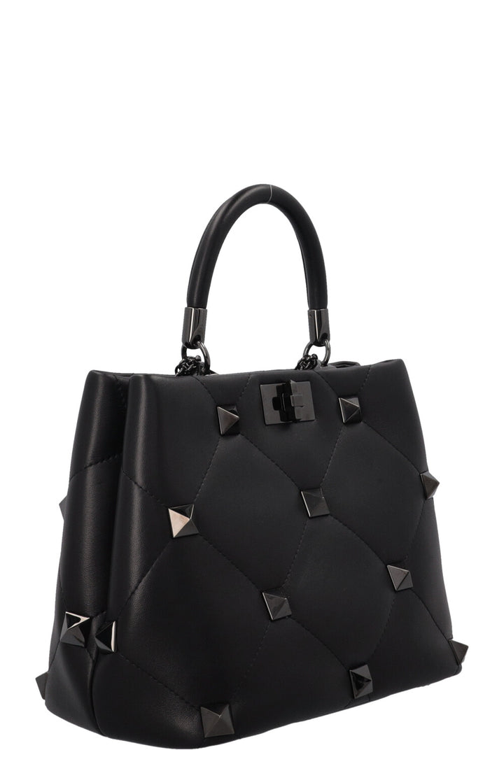 VALENTINO Roman Stud The Handle Bag All Black
