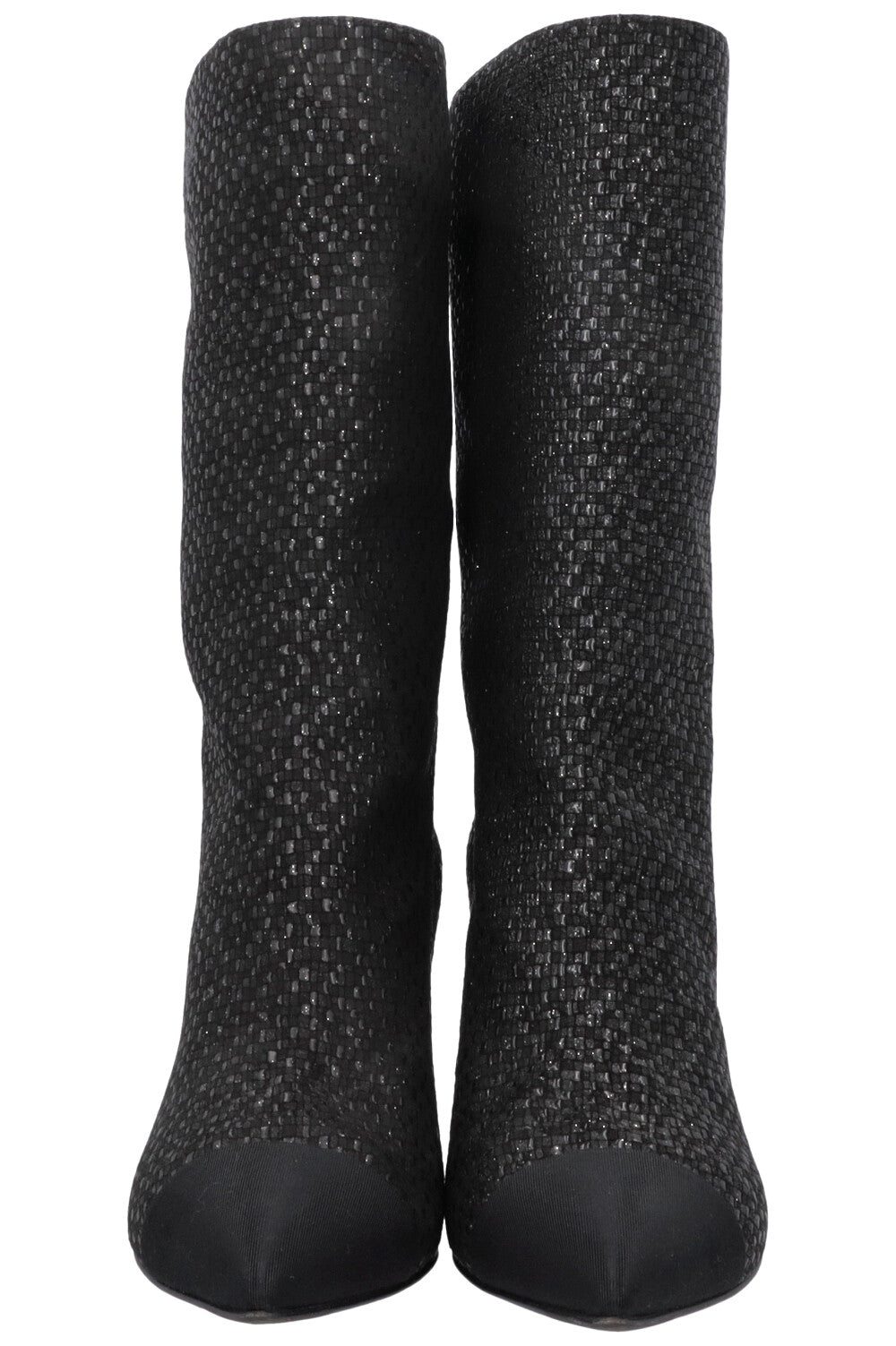 Bottes montantes CHANEL Gabrielle en toile pailletée noire