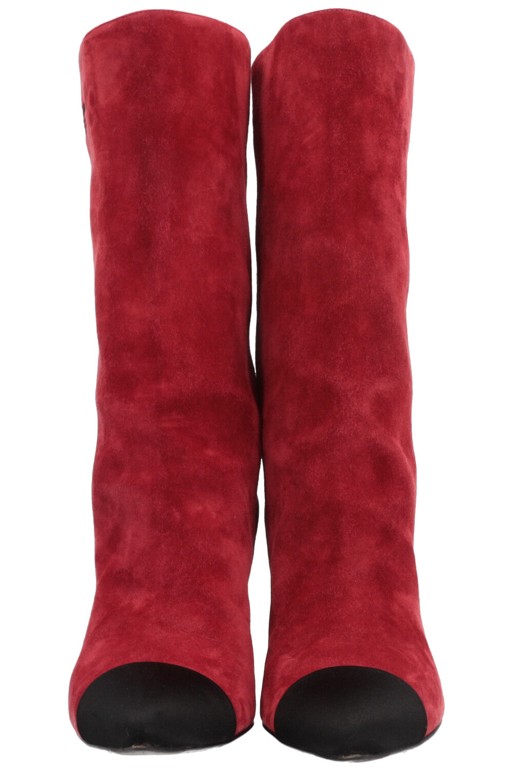 CHANEL Gabrielle High Ankle Boots Suede Red