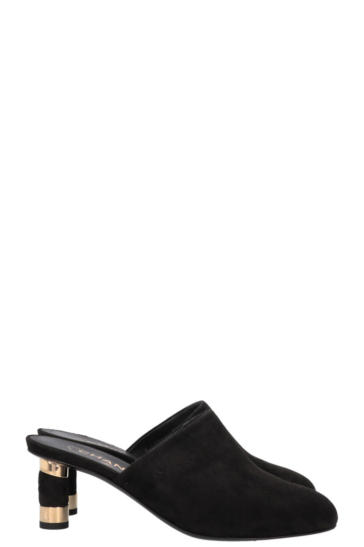 CHANEL Mules Suede Black