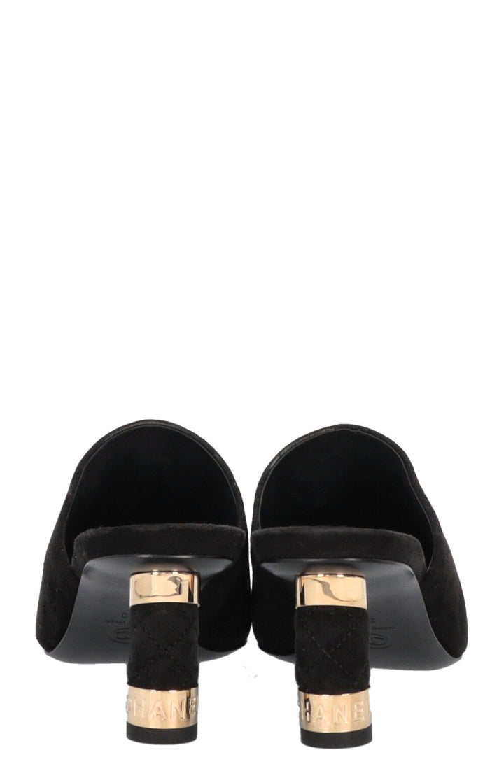 CHANEL Mules Suede Black